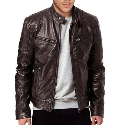 Viktor | Veste en Simili Cuir Ajustée avec Finition Brillante pour Hommes