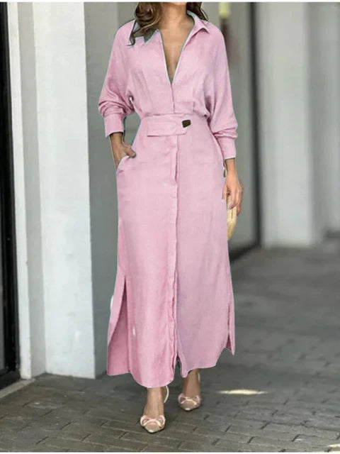 Angelina™ l Robe Élégante Lange avec Décolleté en V
