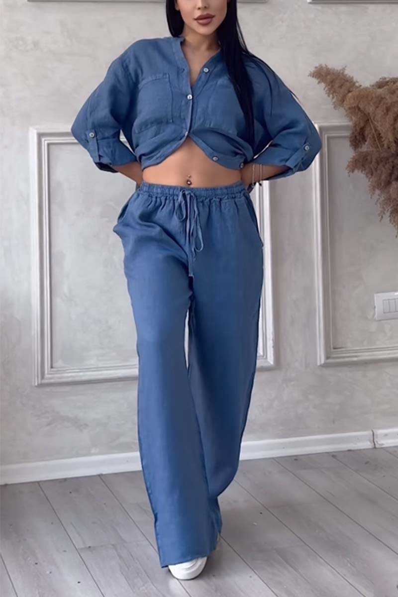 Karelin™ | Ensemble Décontracté en Coton et Lin Uni