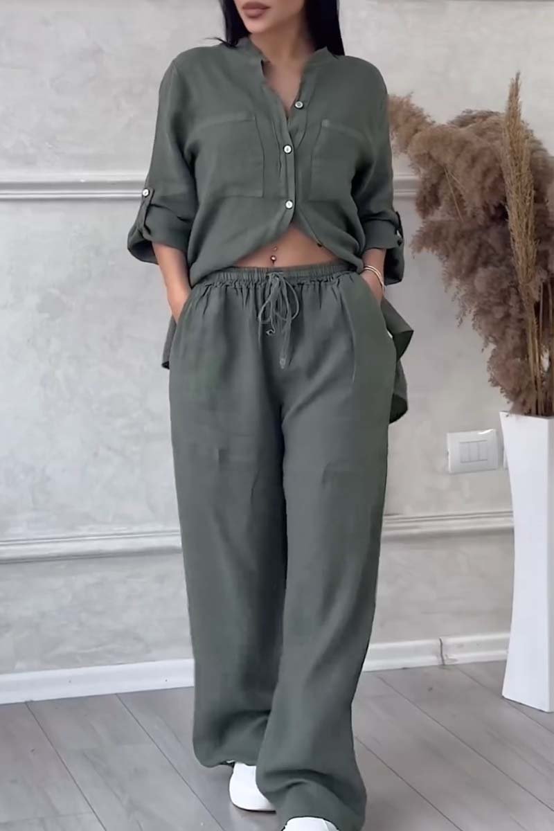 Karelin™ | Ensemble Décontracté en Coton et Lin Uni