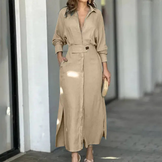 Angelina™ l Robe Élégante Lange avec Décolleté en V