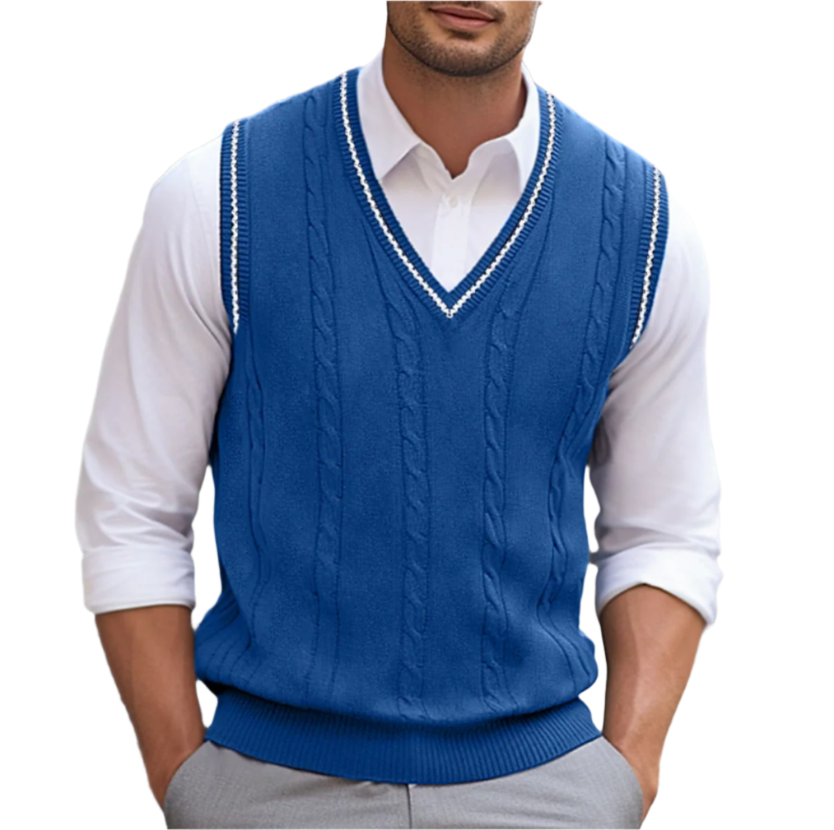 Kyson | Pull sans manches à col en V pour hommes
