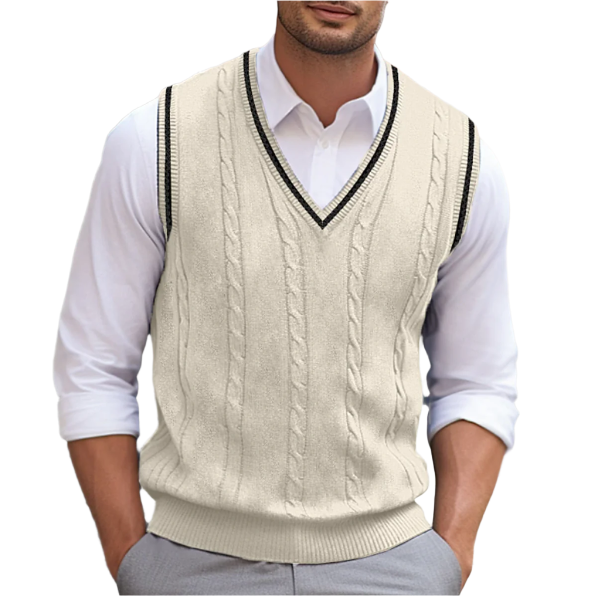 Kyson | Pull sans manches à col en V pour hommes