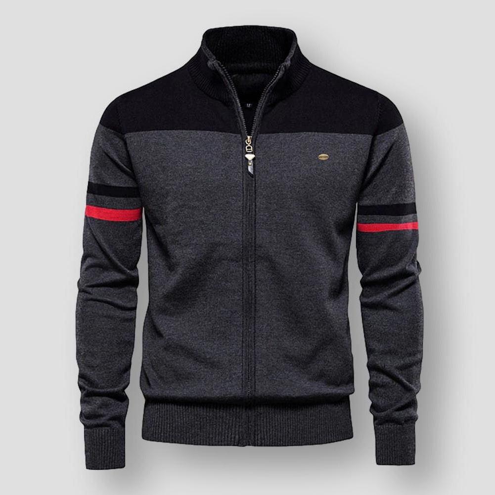 Thomas | Cardigan en tricot avec fermeture éclair et manches longues