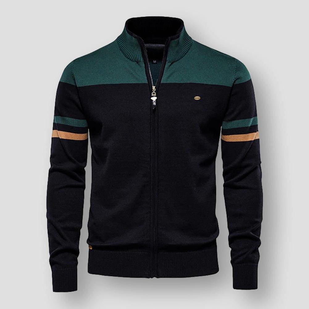 Thomas | Cardigan en tricot avec fermeture éclair et manches longues