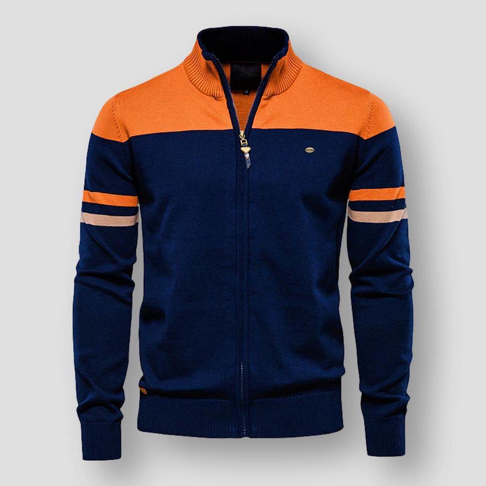 Thomas | Cardigan en tricot avec fermeture éclair et manches longues