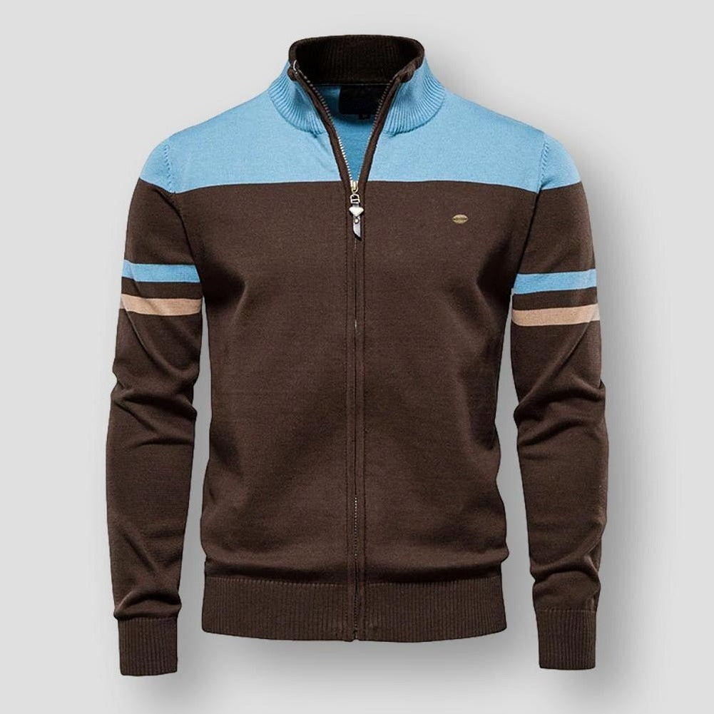 Thomas | Cardigan en tricot avec fermeture éclair et manches longues