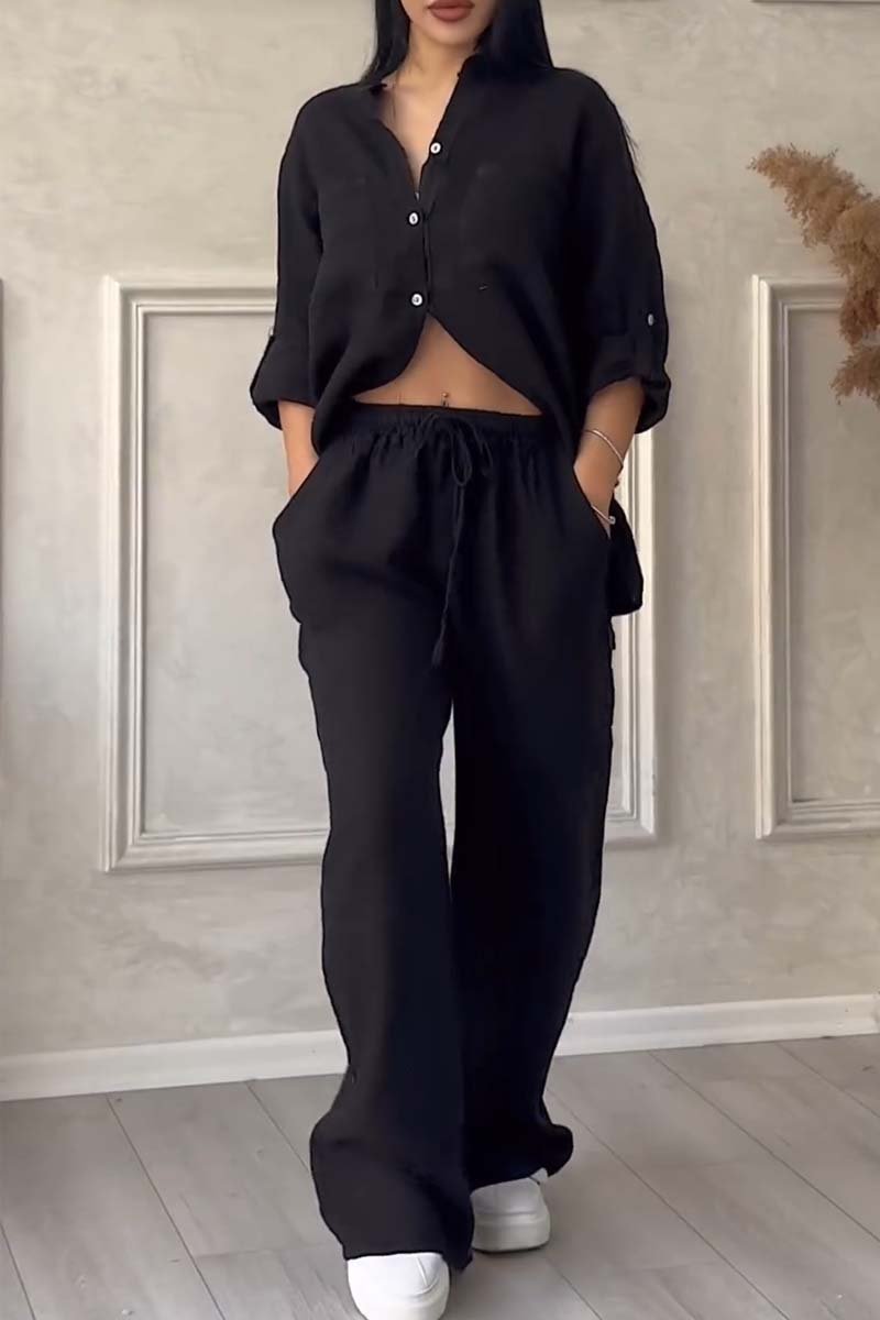 Karelin™ | Ensemble Décontracté en Coton et Lin Uni