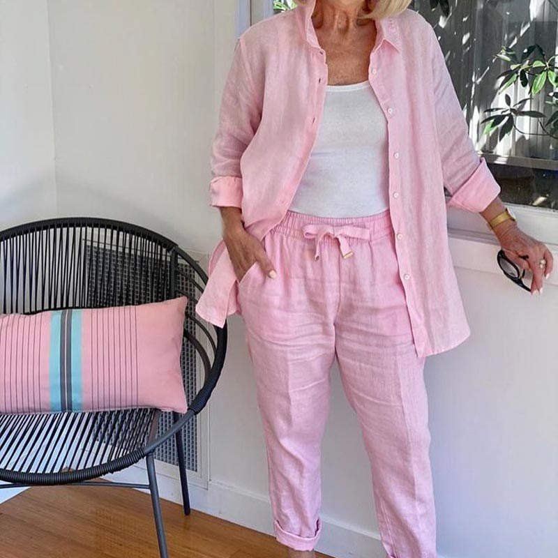 Lieke™ l Blouse à manches longues Ensemble de pantalon