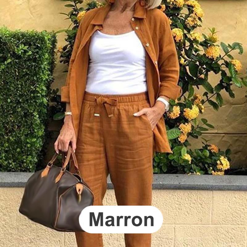 Lieke™ l Blouse à manches longues Ensemble de pantalon